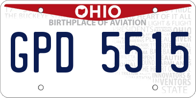 OH license plate GPD5515