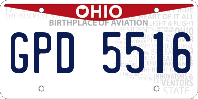 OH license plate GPD5516
