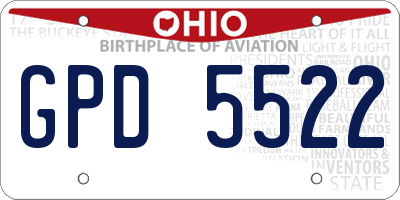 OH license plate GPD5522