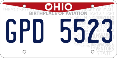 OH license plate GPD5523