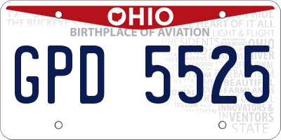 OH license plate GPD5525