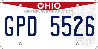 OH license plate GPD5526