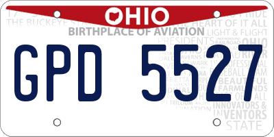 OH license plate GPD5527