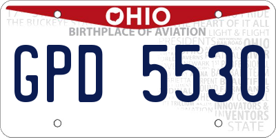 OH license plate GPD5530