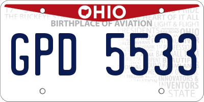 OH license plate GPD5533