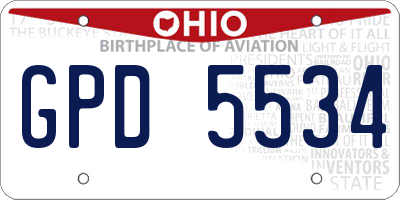 OH license plate GPD5534