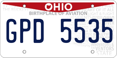 OH license plate GPD5535