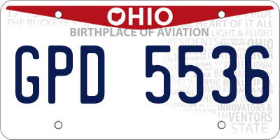 OH license plate GPD5536