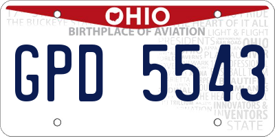 OH license plate GPD5543