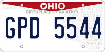 OH license plate GPD5544