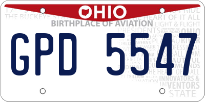 OH license plate GPD5547