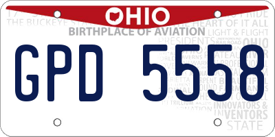 OH license plate GPD5558