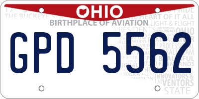 OH license plate GPD5562