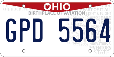 OH license plate GPD5564