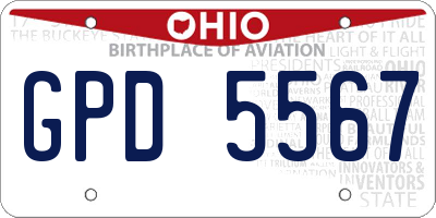 OH license plate GPD5567