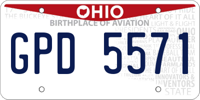 OH license plate GPD5571