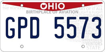 OH license plate GPD5573