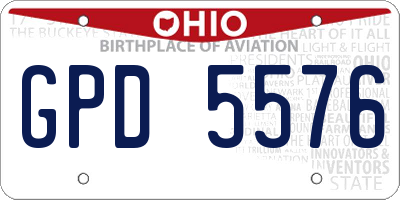OH license plate GPD5576
