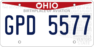 OH license plate GPD5577