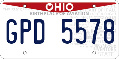 OH license plate GPD5578