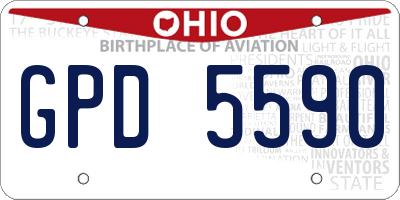 OH license plate GPD5590