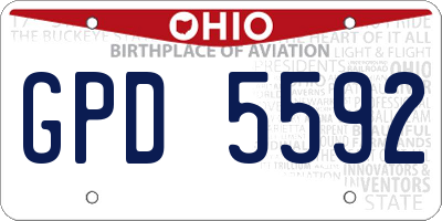 OH license plate GPD5592