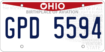 OH license plate GPD5594