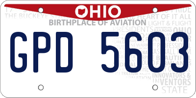 OH license plate GPD5603