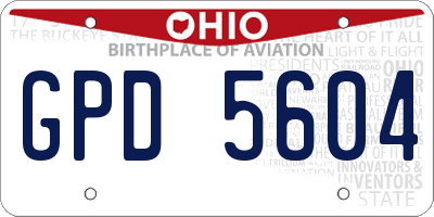 OH license plate GPD5604