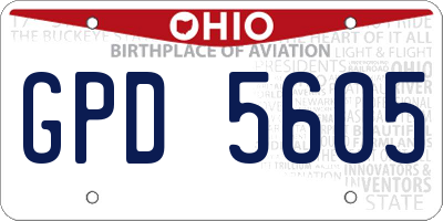 OH license plate GPD5605