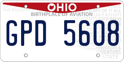 OH license plate GPD5608