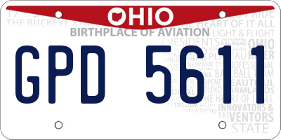 OH license plate GPD5611