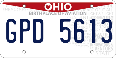 OH license plate GPD5613