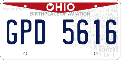 OH license plate GPD5616
