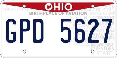OH license plate GPD5627