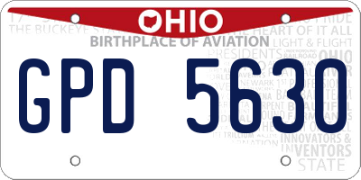 OH license plate GPD5630