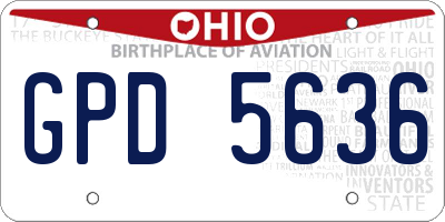 OH license plate GPD5636
