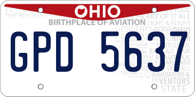 OH license plate GPD5637