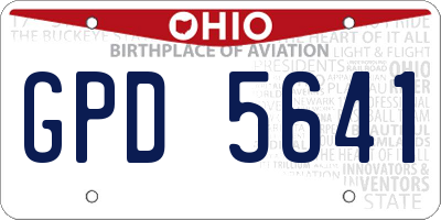 OH license plate GPD5641