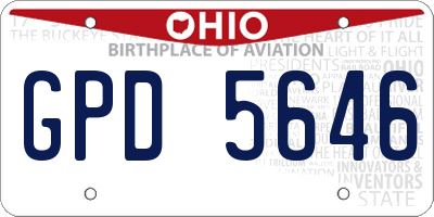 OH license plate GPD5646