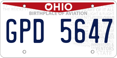 OH license plate GPD5647