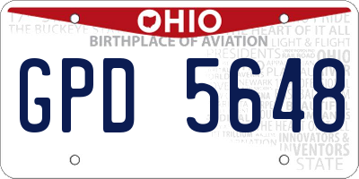 OH license plate GPD5648