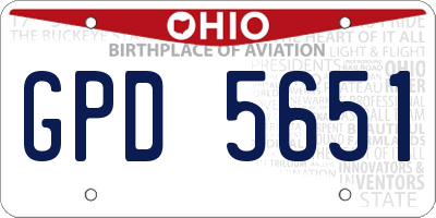 OH license plate GPD5651