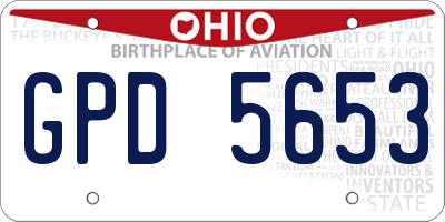OH license plate GPD5653