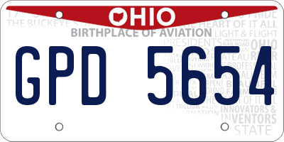 OH license plate GPD5654