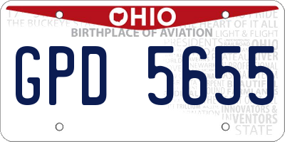 OH license plate GPD5655