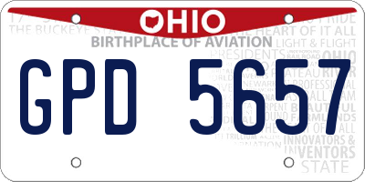OH license plate GPD5657