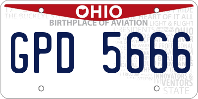 OH license plate GPD5666