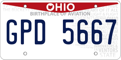 OH license plate GPD5667