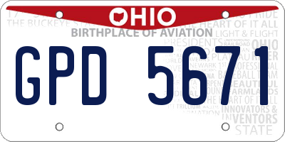 OH license plate GPD5671